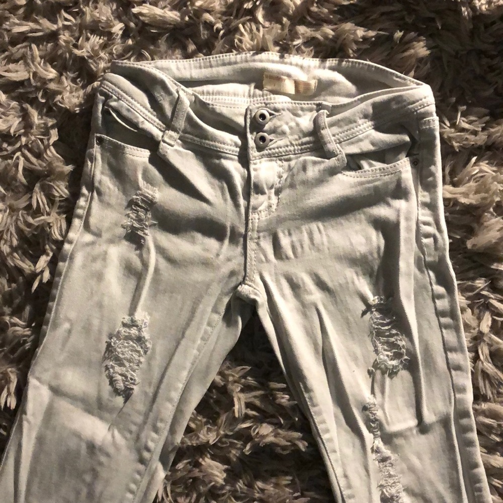White ripped capris